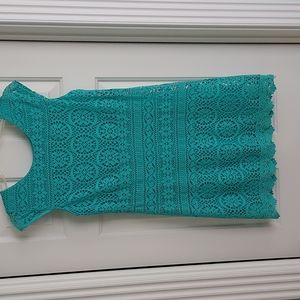 Teal lace dress, Xhiliration, junior small